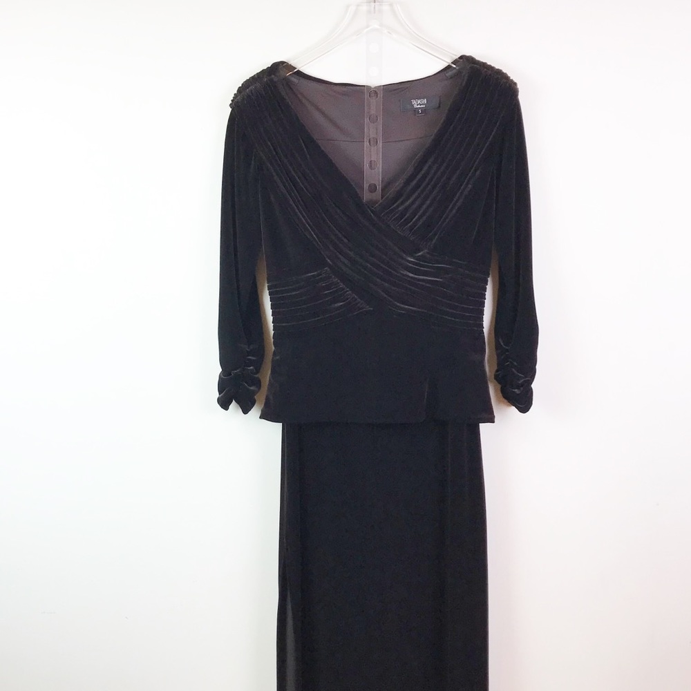Tadashi Collection Brown Velvet Maxi Skirt Set S